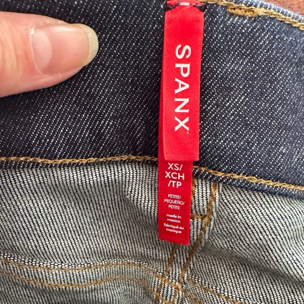 SPANX EveryWear Pull-On Flare Jeans XS Dark Raw Indigo High Rise Shaping NWOT